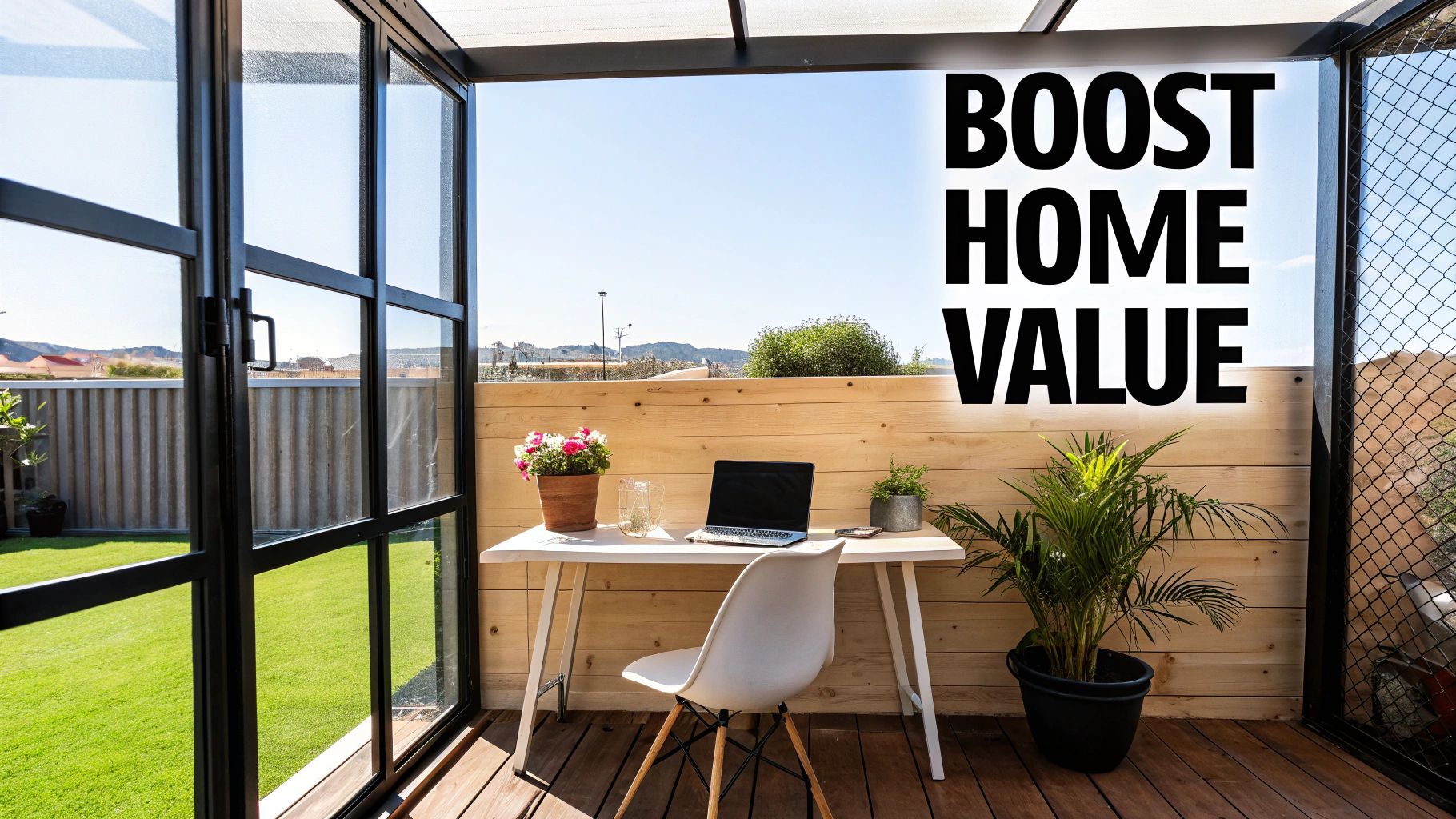 Bright enclosed patio